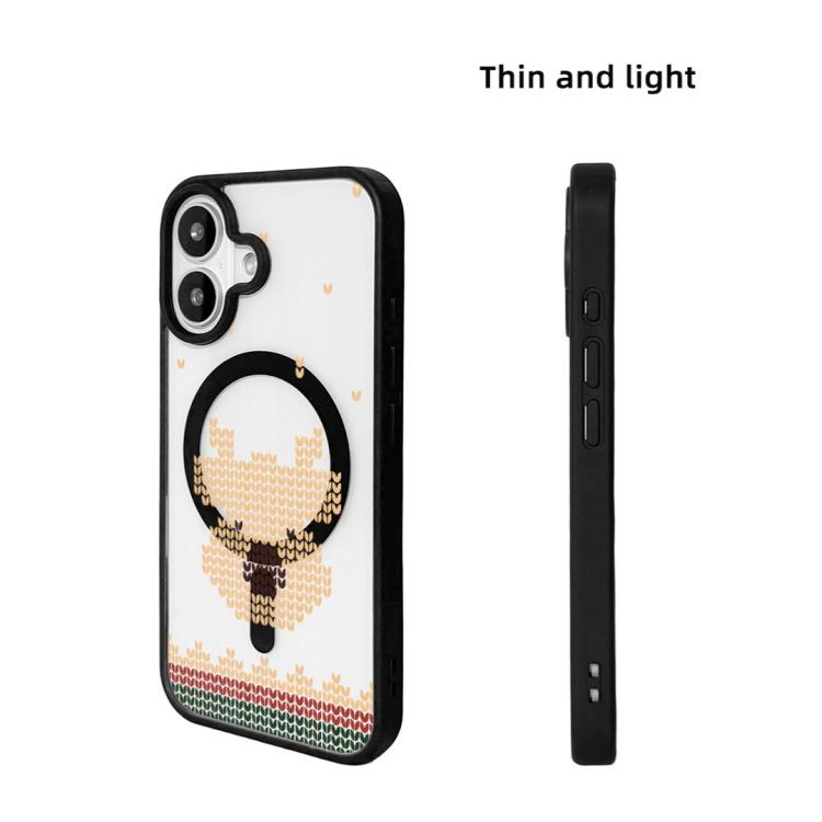 For iPhone 17 Christmas Series Strong Magnetic Painted Black Edge Phone Case