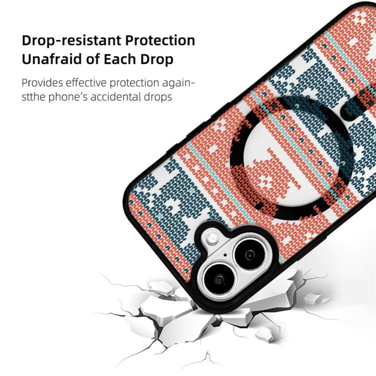 For iPhone 17 Christmas Series Strong Magnetic Painted Black Edge Phone Case