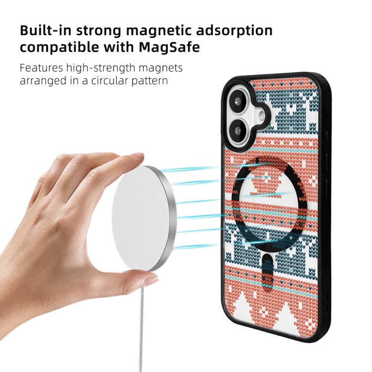 For iPhone 17 Christmas Series Strong Magnetic Painted Black Edge Phone Case