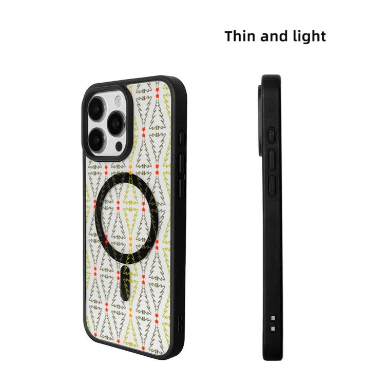 For iPhone 16 Pro Max Christmas Series Strong Magnetic Painted Black Edge Phone Case