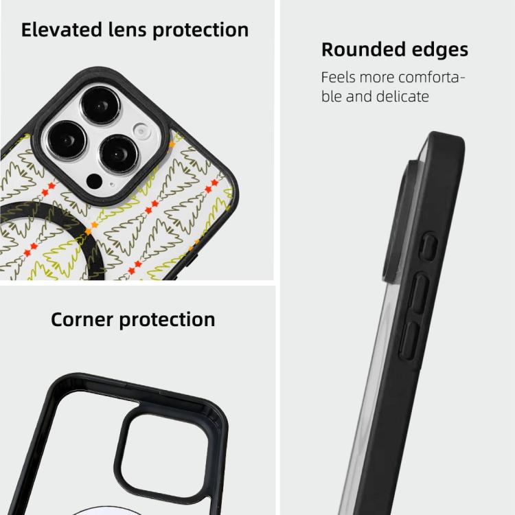For iPhone 16 Pro Max Christmas Series Strong Magnetic Painted Black Edge Phone Case