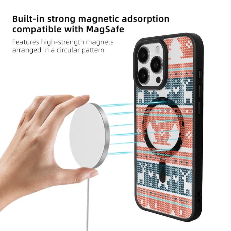 For iPhone 16 Pro Max Christmas Series Strong Magnetic Painted Black Edge Phone Case