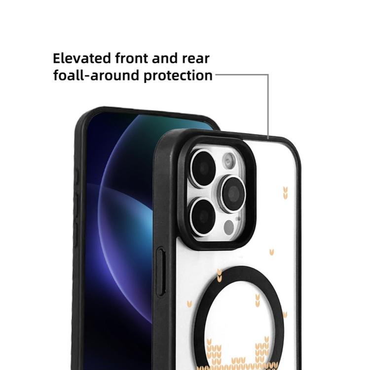 For iPhone 16 Pro Christmas Series Strong Magnetic Painted Black Edge Phone Case