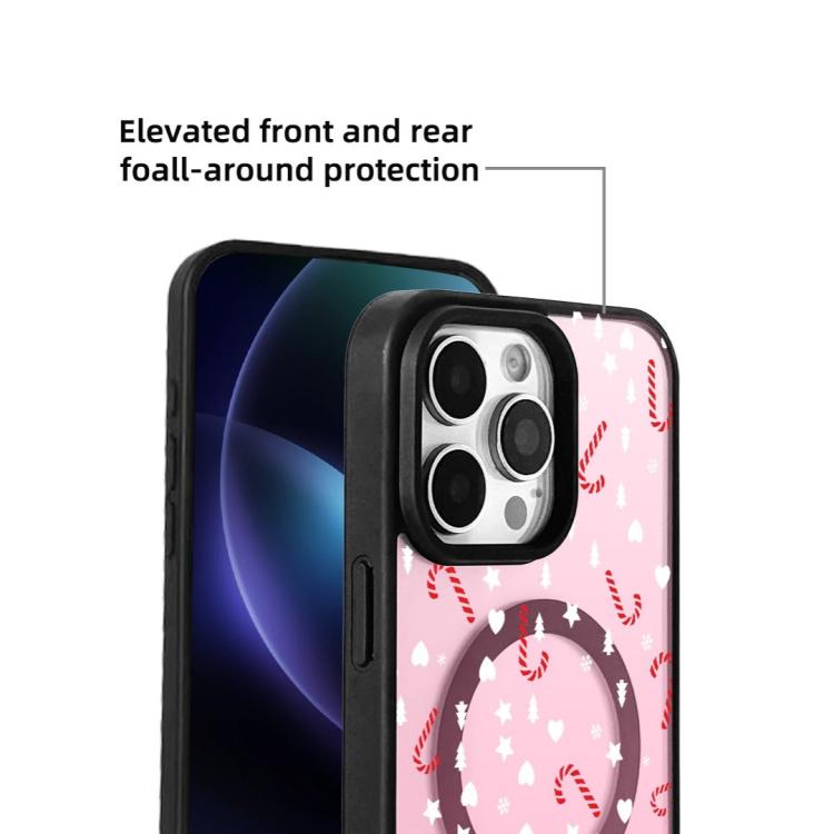 For  iPhone 15 Pro Max Christmas Series Strong Magnetic Painted Black Edge Phone Case