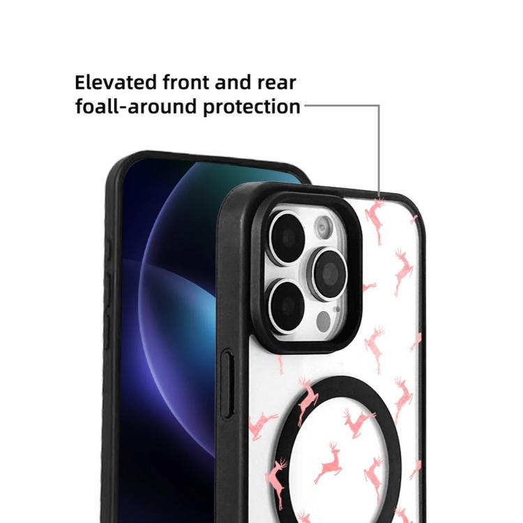 For  iPhone 15 Pro Max Christmas Series Strong Magnetic Painted Black Edge Phone Case