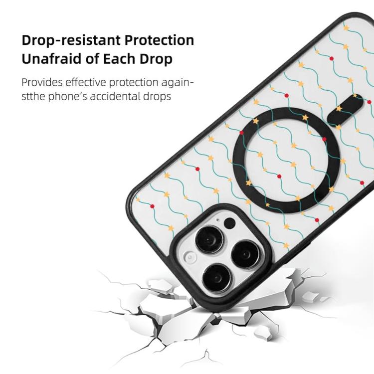 For  iPhone 15 Pro Max Christmas Series Strong Magnetic Painted Black Edge Phone Case