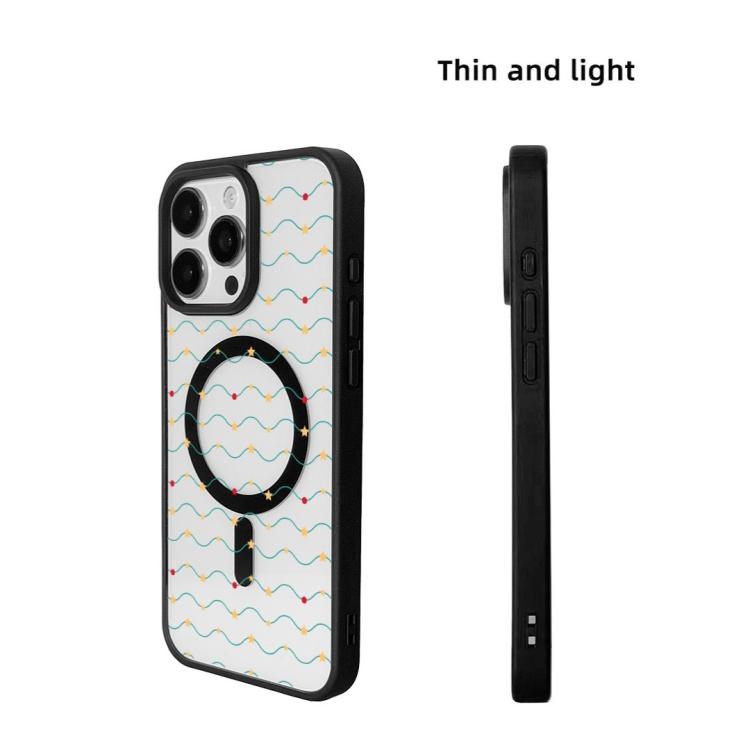 For  iPhone 15 Pro Max Christmas Series Strong Magnetic Painted Black Edge Phone Case