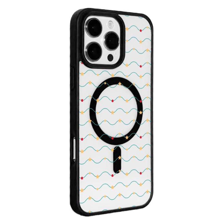 For  iPhone 15 Pro Christmas Series Strong Magnetic Painted Black Edge Phone Case