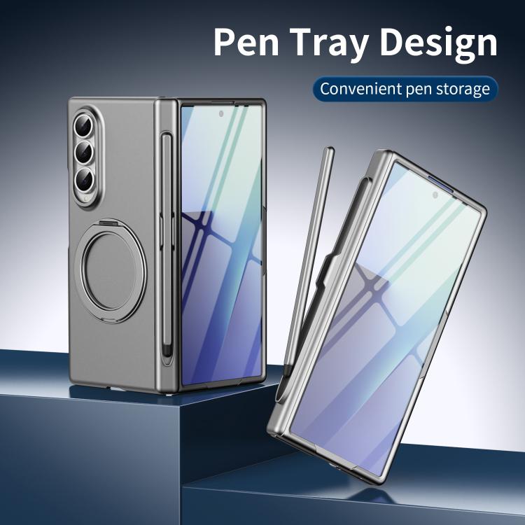 For Galaxy Z Fold4 Thunderbolt Ring Stand Anti-Drop MagSafe Phone Case, No Pen