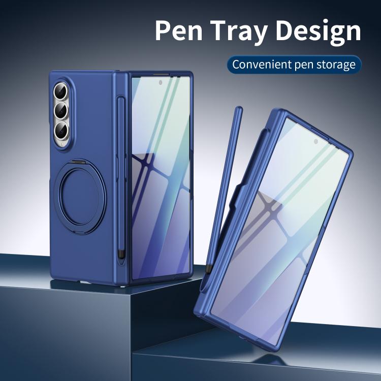 For Galaxy Z Fold4 Thunderbolt Ring Stand Anti-Drop MagSafe Phone Case, No Pen
