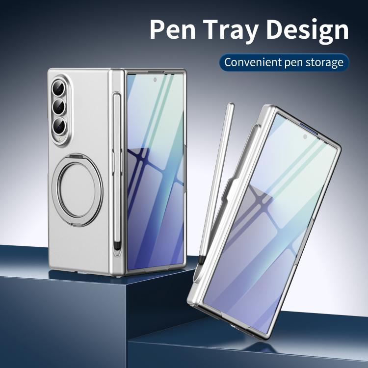 For Galaxy Z Fold4 Thunderbolt Ring Stand Anti-Drop MagSafe Phone Case, No Pen