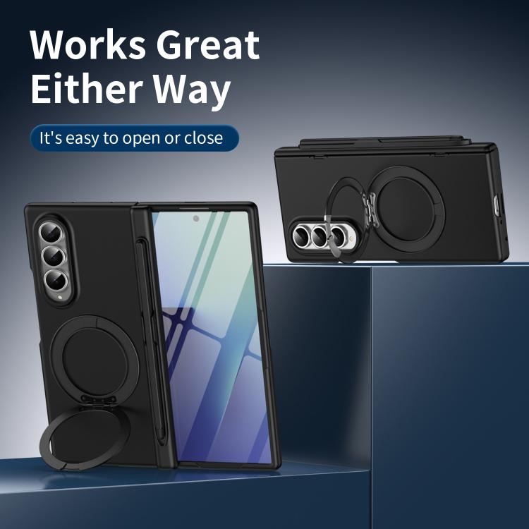 For Galaxy Z Fold4 Thunderbolt Ring Stand Anti-Drop MagSafe Phone Case, No Pen