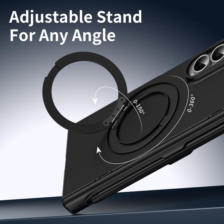 For Galaxy Z Fold4 Thunderbolt Ring Stand Anti-Drop MagSafe Phone Case, No Pen