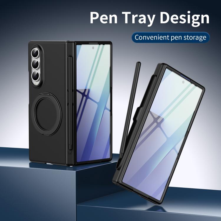 For Galaxy Z Fold4 Thunderbolt Ring Stand Anti-Drop MagSafe Phone Case, No Pen
