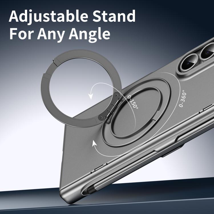 For Galaxy Z Fold5 5G Thunderbolt Ring Stand Anti-Drop MagSafe Phone Case, No Pen