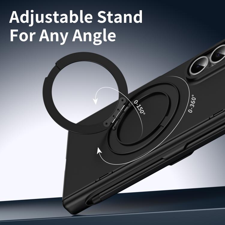 For Galaxy Z Fold5 5G Thunderbolt Ring Stand Anti-Drop MagSafe Phone Case, No Pen