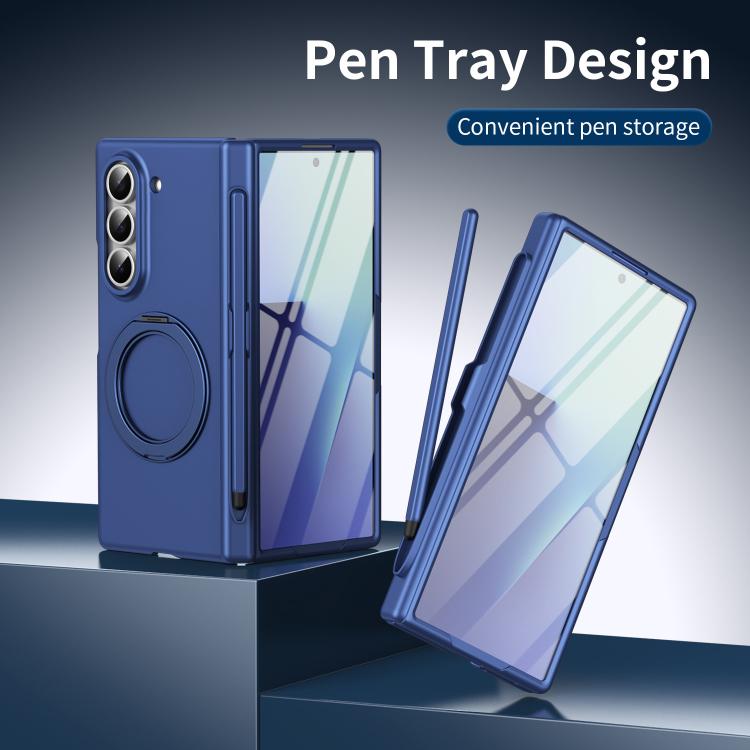 For Galaxy Z Fold6 5G Thunderbolt Ring Stand Anti-Drop MagSafe Phone Case, No Pen