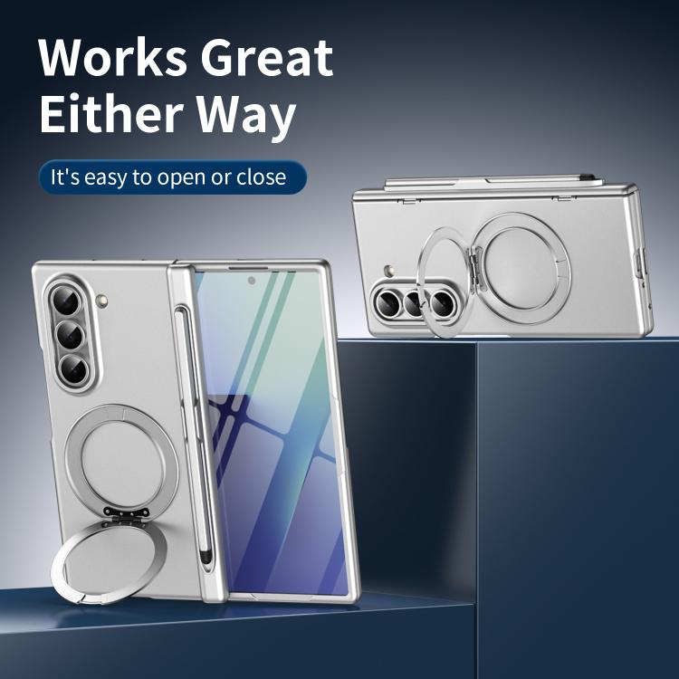 For Galaxy Z Fold6 5G Thunderbolt Ring Stand Anti-Drop MagSafe Phone Case, No Pen