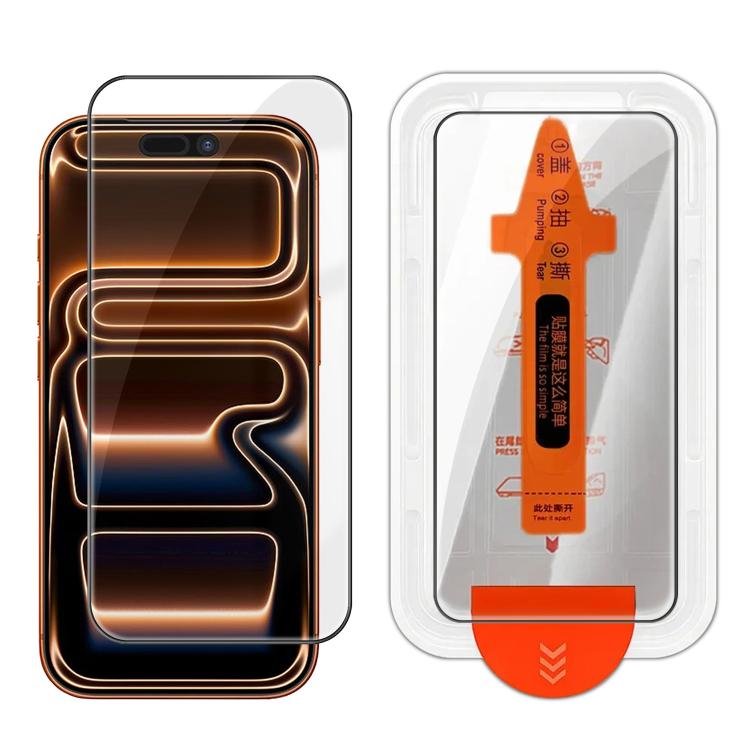 For iPhone 17 Pro Easy Install Box Dust-Free Clear Screen-printed HD Tempered Glass Film
