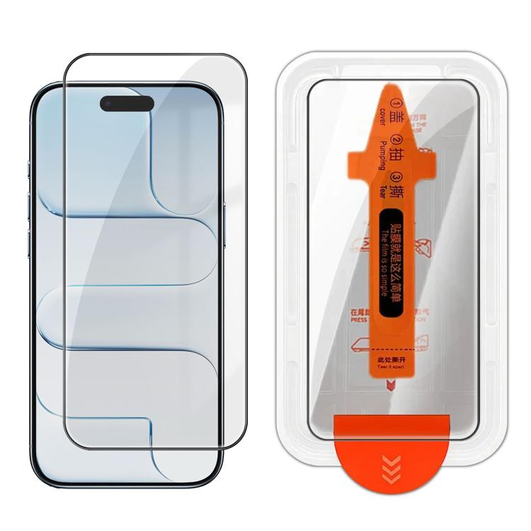 For iPhone Air Easy Install Box Dust-Free Clear Screen-printed HD Tempered Glass Film