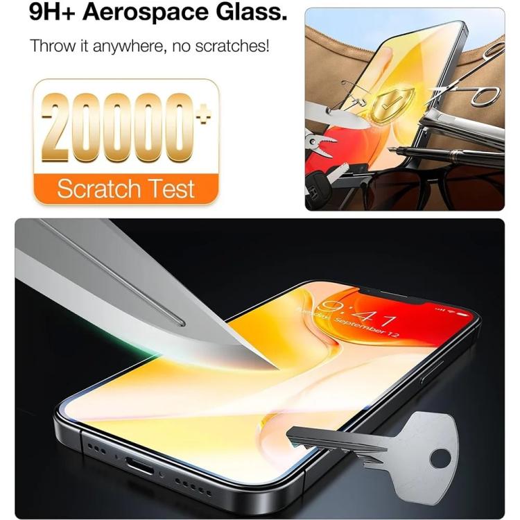 For iPhone 14 Pro Max Easy Install Box Dust-Free Clear Screen-printed HD Tempered Glass Film