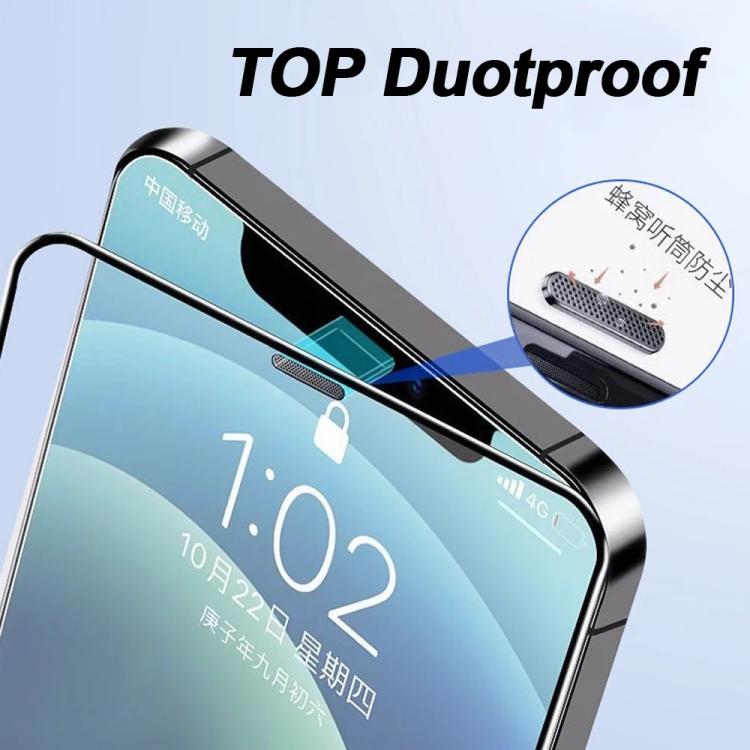 For iPhone 12 Easy Install Box Dust-Free Clear Screen-printed HD Tempered Glass Film