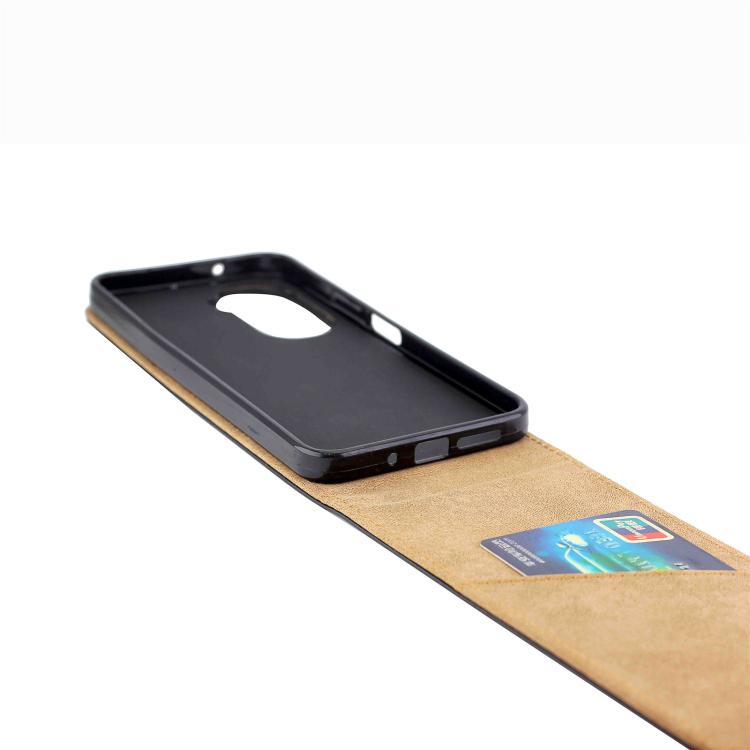 For Xiaomi Poco M7 4G 171mm Vertical Flip Leather Case with Card Slot - Black