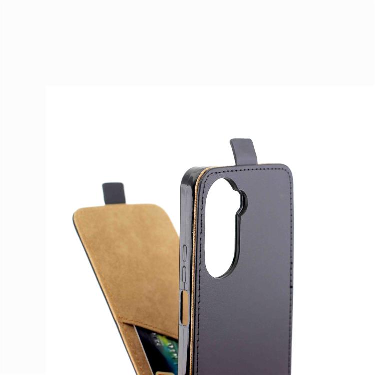 For Xiaomi Poco M7 4G 171mm Vertical Flip Leather Case with Card Slot - Black