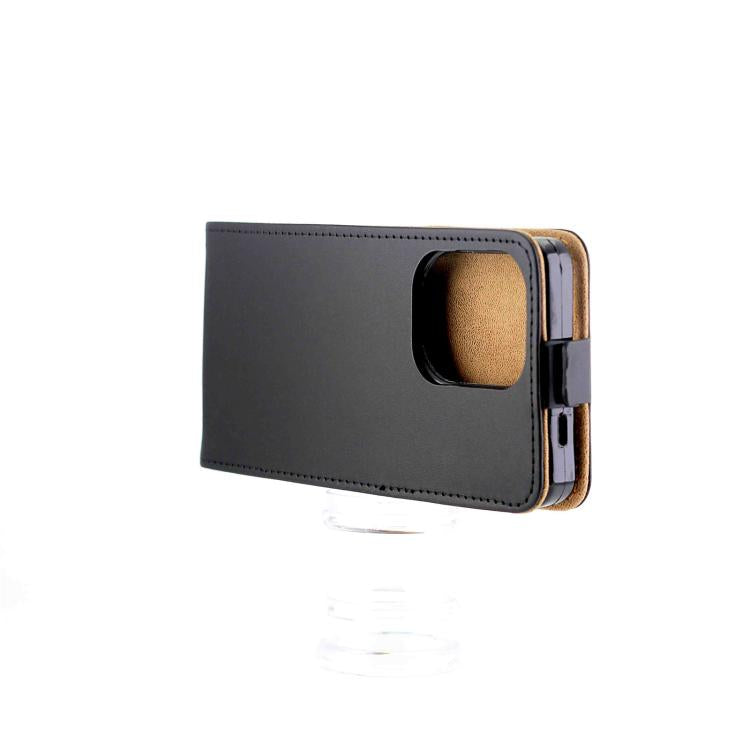 For Redmi A5 4G 171.7mm Vertical Flip Leather Case with Card Slot - Black