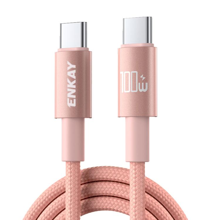 ENKAY PD100W USB-C / Type-C to Type-C Nylon Braided Fast Charging Cable with E-Marker Chip, Length:2m