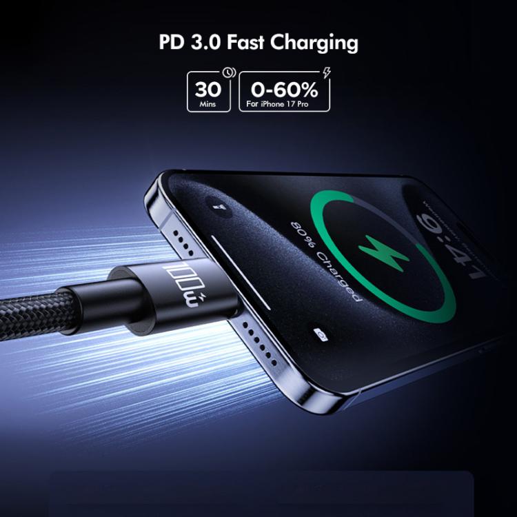 ENKAY PD100W USB-C / Type-C to Type-C Nylon Braided Fast Charging Cable with E-Marker Chip, Length:2m