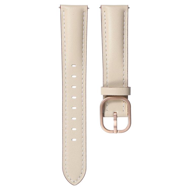 18mm Square Buckle Plain Weave Leather Watch Band