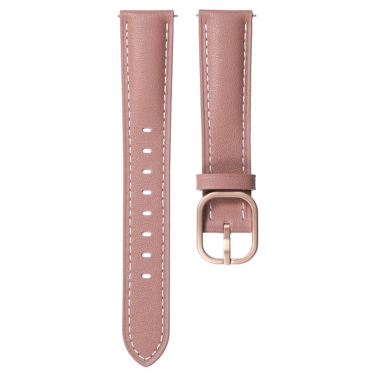 18mm Square Buckle Plain Weave Leather Watch Band
