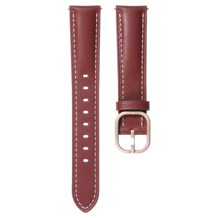 18mm Square Buckle Plain Weave Leather Watch Band