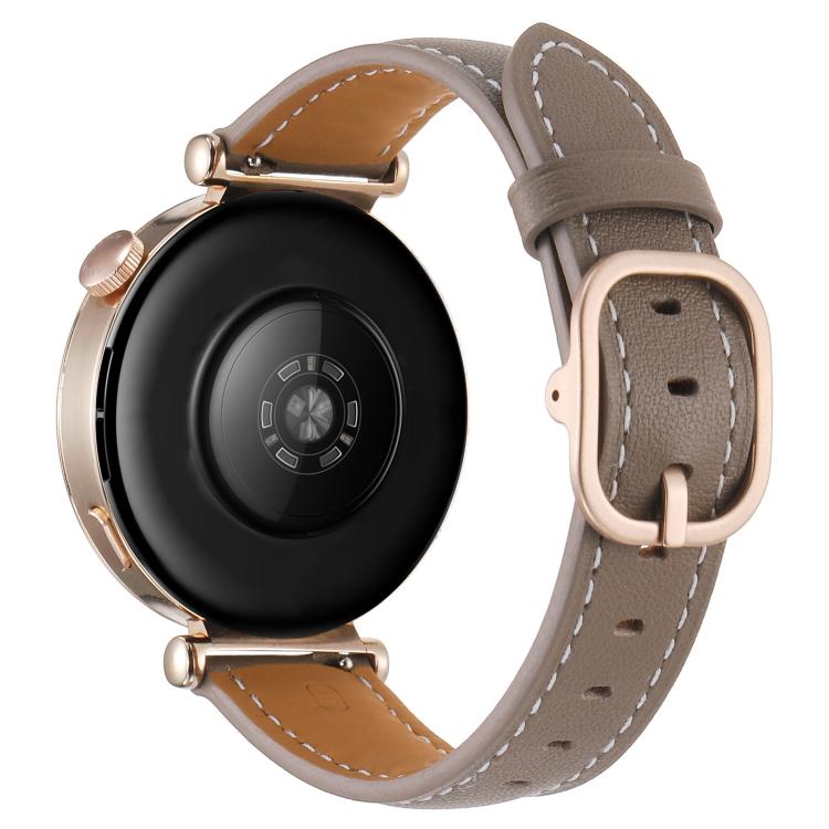 18mm Square Buckle Plain Weave Leather Watch Band
