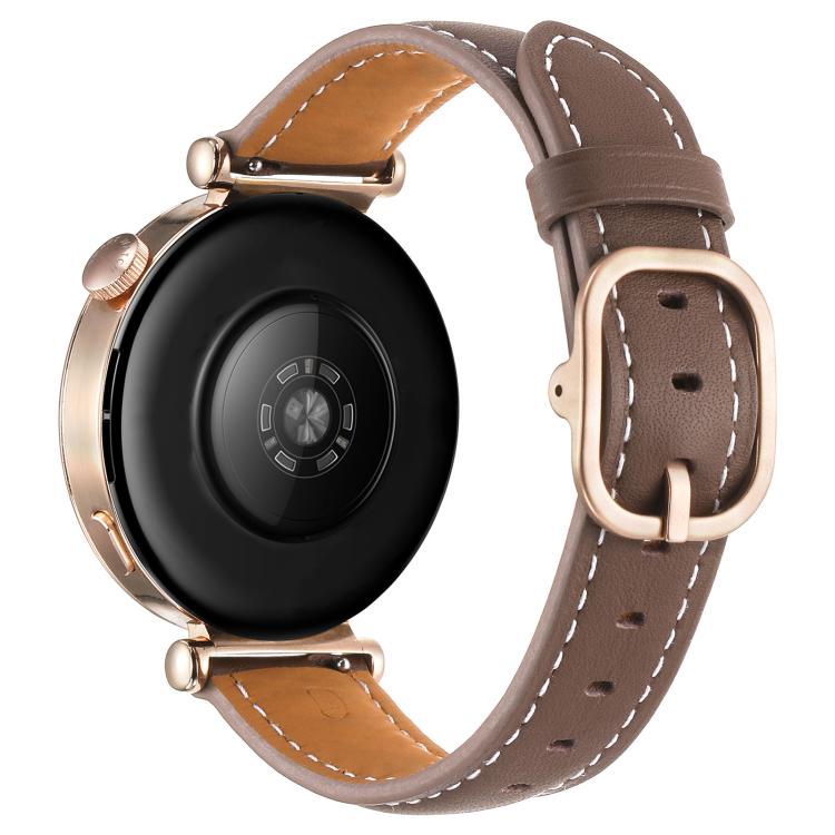 18mm Square Buckle Plain Weave Leather Watch Band