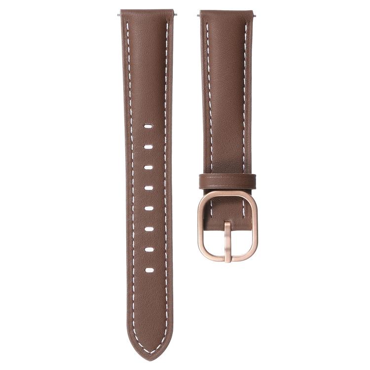 18mm Square Buckle Plain Weave Leather Watch Band