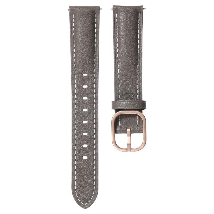 18mm Square Buckle Plain Weave Leather Watch Band