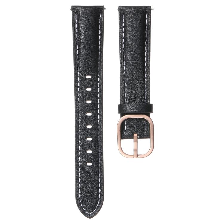 18mm Square Buckle Plain Weave Leather Watch Band