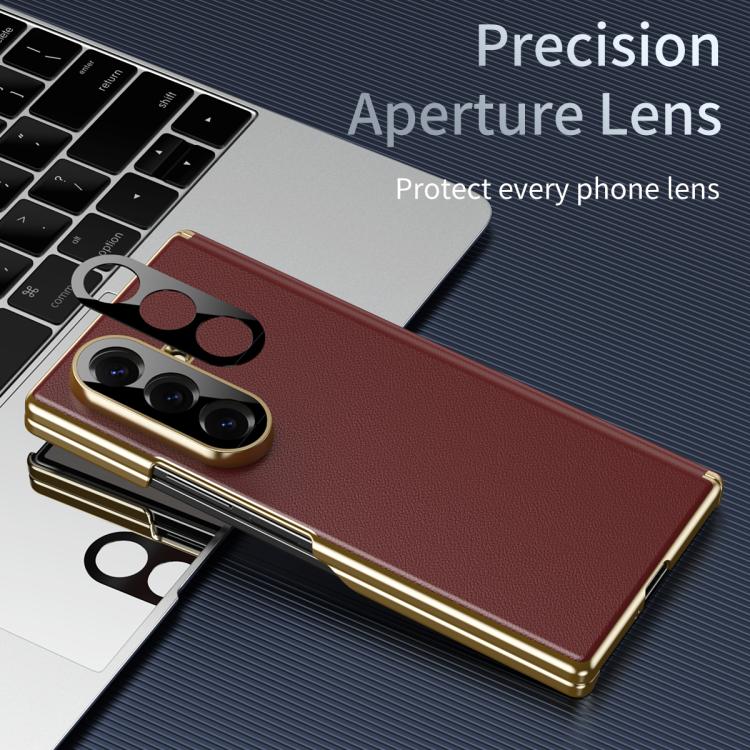 For Samsung Galaxy Z Fold6 5G Frosted Leather Hinge Shockproof Phone Case