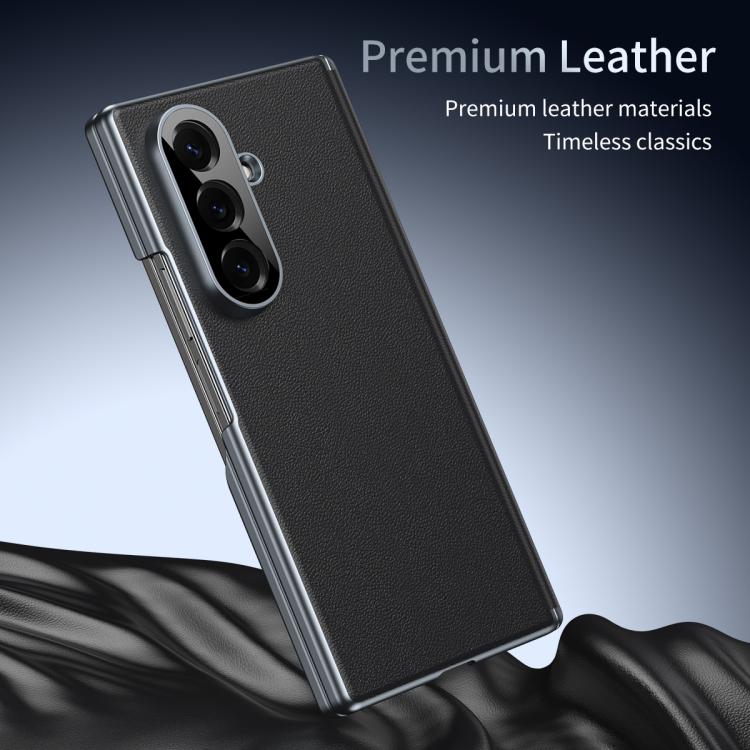 For Samsung Galaxy Z Fold6 5G Frosted Leather Hinge Shockproof Phone Case