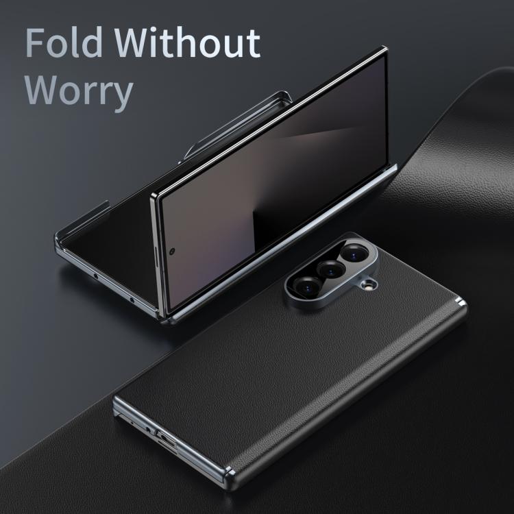 For Samsung Galaxy Z Fold6 5G Frosted Leather Hinge Shockproof Phone Case
