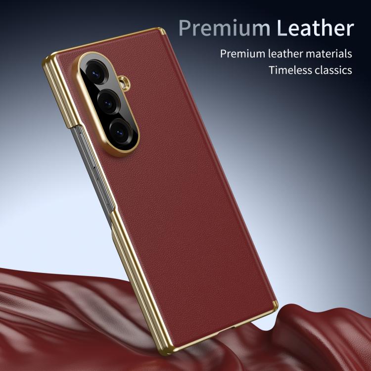 For Samsung Galaxy Z Fold7 5G Frosted Leather Hinge Shockproof Phone Case