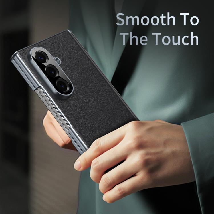 For Samsung Galaxy Z Fold7 5G Frosted Leather Hinge Shockproof Phone Case