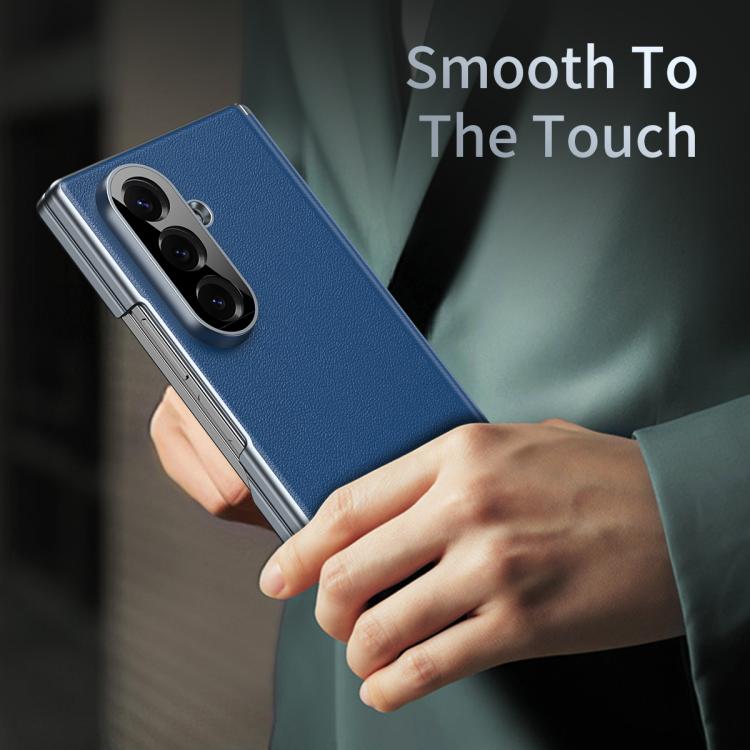 For Samsung Galaxy Z Fold7 5G Frosted Leather Hinge Shockproof Phone Case
