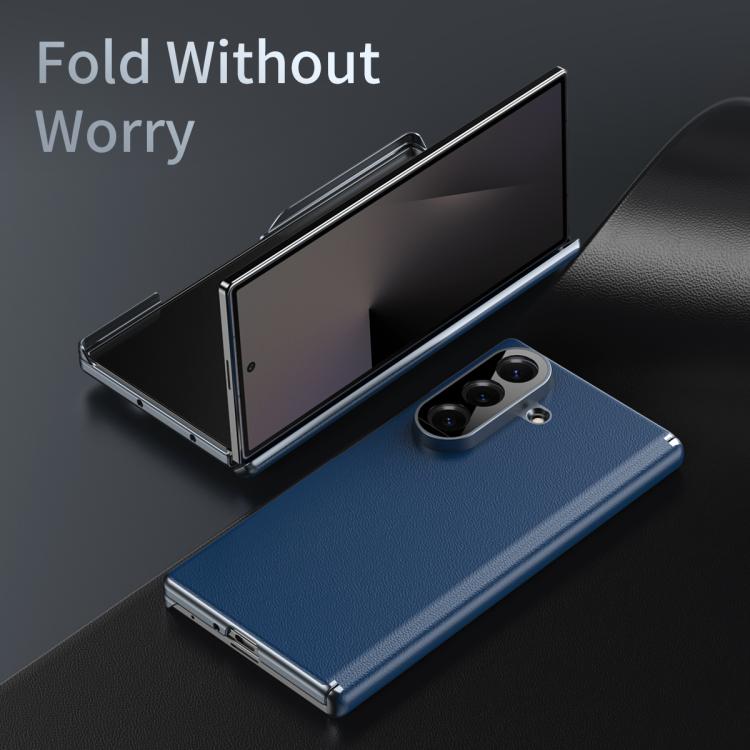 For Samsung Galaxy Z Fold7 5G Frosted Leather Hinge Shockproof Phone Case