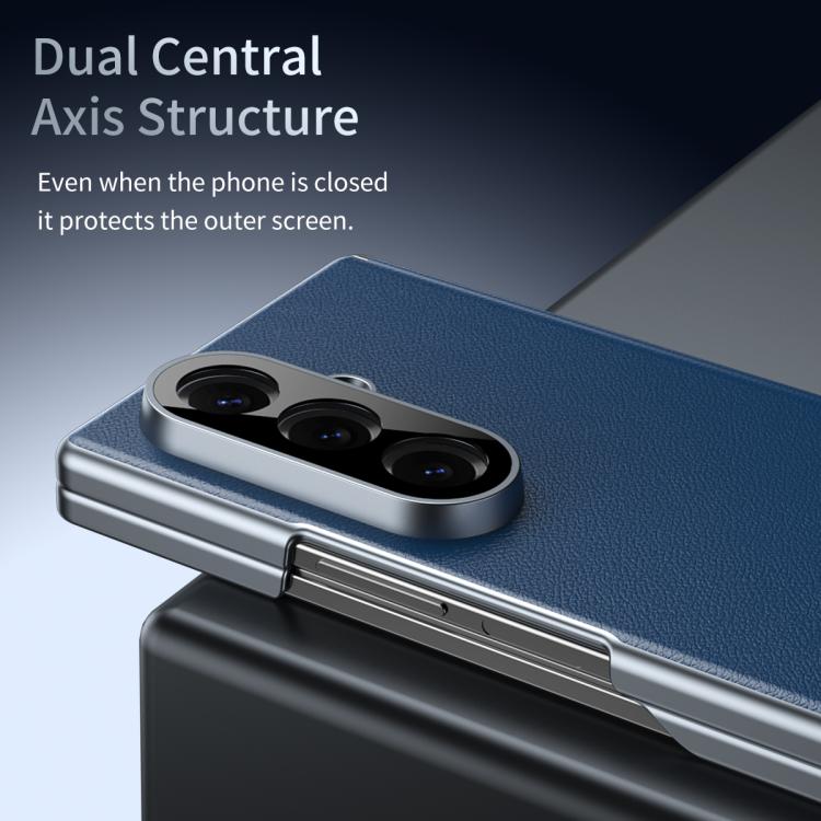 For Samsung Galaxy Z Fold7 5G Frosted Leather Hinge Shockproof Phone Case