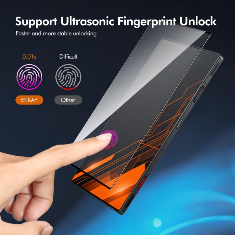 For ZTE Nubia RedMagic 11 Pro / 11 Pro+ ENKAY Hat-Prince 0.18mm 9H 2.5D High Aluminum-silicon Tempered Glass Film, Support Ultrasonic Fingerprint Unclock
