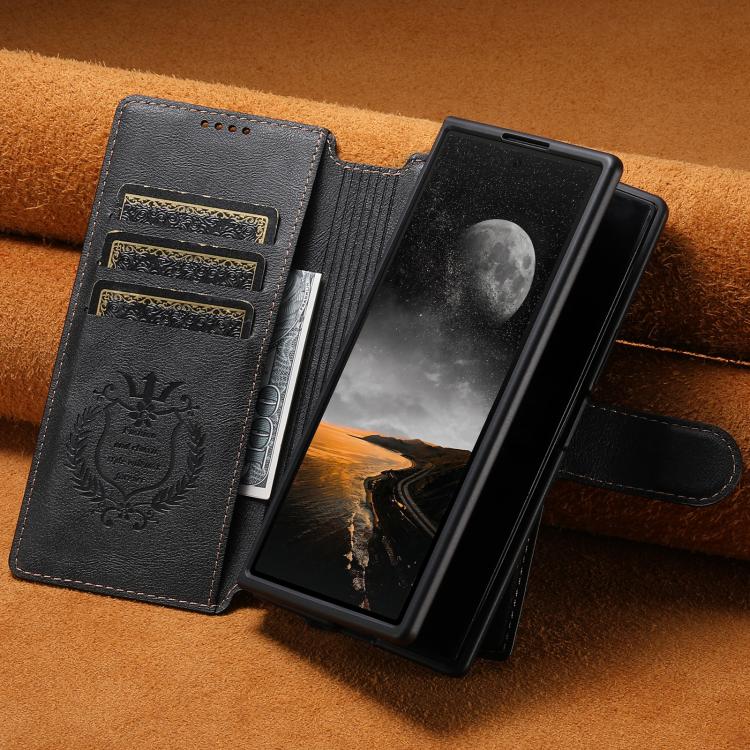 For Samsung Galaxy Z Fold7 5G Suteni Q05 2-in-1 Multi-function Detachable Wallet MagSafe Phone Case