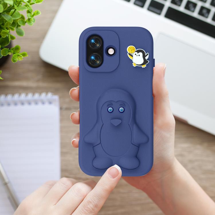 For iPhone 17 Penguin Baby EVA Shockproof Phone Case with Holder